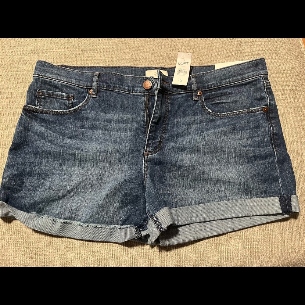Loft Denim Roll Shorts- Size 12
